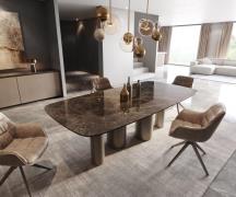 DELIFE Eetkamertafel Edge Boot 240x120 Laminam® Emperador Extra Lucida...