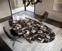 DELIFE Eettafel Edge Oval 280x130 keramiek Iris FMG Agatablack Troa me...