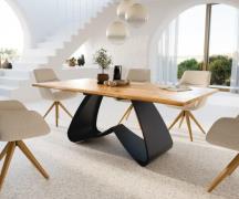 DELIFE Eetkamertafel Edge 200x100x2,5-3 eiken natuurW-frame metaal zwa...