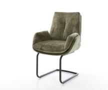 DELIFE Sledemodel Clea-Flex chenille olijfgroen sledemodel rond zwart