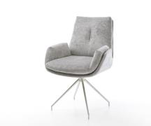 DELIFE Draaistoel Clea-Flex chenille zilver grijs kruisframe conisch r...