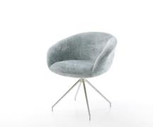 DELIFE Draaistoel Vinka-Flex met armleuning chenille pastelblauw kruis...