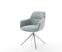 DELIFE Draaistoel Pejo-Flex chenille pastelblauw kruisframe breed roes...