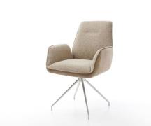 DELIFE Draaistoel Zoa-Flex materiaalmix mud kruisframe conisch roestvr...