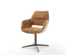 DELIFE Draaistoel Yago-Flex met armleuning chenille Roest kruispoot af...