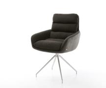 DELIFE Draaistoel Abelia-Flex met armleuning materiaalmix zwart kruisf...