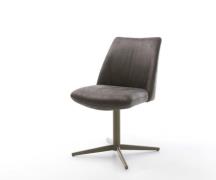 DELIFE Draaistoel Elso-Flex microvelours antraciet vintage kruispoot a...