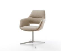 DELIFE Draaistoel Yago-Flex met armleuning materiaalmix mud kruispoot ...