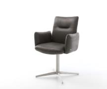 DELIFE Draaistoel Jova-Flex met armleuning microvelours antraciet vint...