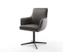 DELIFE Draaistoel Heira-Flex met armleuning microvelours antraciet vin...