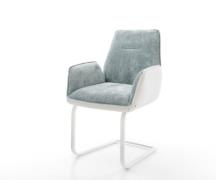 DELIFE Sledemodel Zoa-Flex materiaalmix echt leer wit-pastelblauw sled...