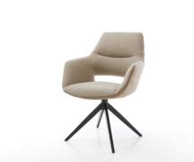 DELIFE Draaistoel Yago-Flex met armleuning materiaalmix mud kruisframe...