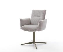 DELIFE Draaistoel Jova-Flex met armleuning koord zilver grijs kruispoo...