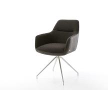 DELIFE Draaistoel Pejo-Flex materiaalmix zwart kruisframe conisch roes...