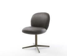 DELIFE Draaistoel Nube-Flex microvelours antraciet vintage kruispoot a...