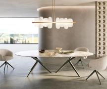 DELIFE Eettafel Edge Oval 280x130 keramiek Minas Melange wit-beige Est...