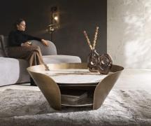 DELIFE Salontafel Skafi 100x40 cm keramiek minas melange metallic goud