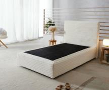 DELIFE Dream-Well pluche ribfluweel boxspring beige 120x200 cm
