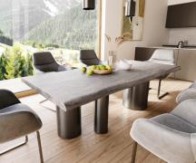 DELIFE Eetkamertafel Edge 220x100 XL acacia platina Troa roestvrij sta...