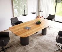 DELIFE Eettafel Edge Boot 240x120x2,5-3 eiken natuur Troa metaal zwart...