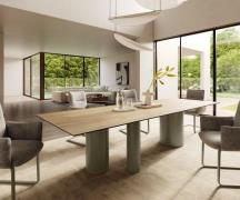 DELIFE Eetkamertafel Edge 300x100 keramiek Laminam® Sabbia eiken kleur...