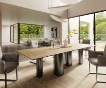 DELIFE Eetkamertafel Edge 300x100 keramiek Laminam® Sabbia eiken kleur...