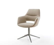 DELIFE Draaistoel Yago-Flex met armleuning materiaalmix mud kruispoot ...