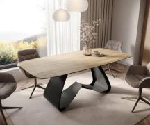 DELIFE Eettafel Edge Boot 200x100 keramiek  Laminam® Sabbia Eichefarbi...