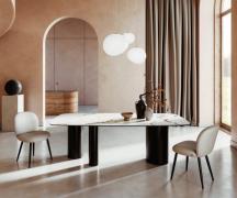 DELIFE Eettafel Edge Boot 240x120 keramiek  Calacatta Luxe wit-goud-gr...