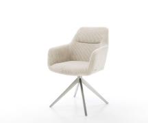 DELIFE Draaistoel Pejo-Flex koord beige kruisframe breed roestvrij sta...