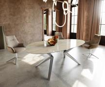 DELIFE Eetkamertafel Edge ovaal 220x120 keramiek Iris FMG Onice Oro Lu...
