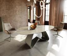 DELIFE Eettafel Edge Oval 220x120 keramiek  Iris FMG Onice OroW-frame ...