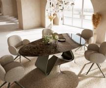 DELIFE Eettafel Edge Oval 220x120 keramiek  Laminam® Emperador Extra L...