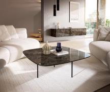 DELIFE Salontafel Edge Boot 90x90 cm keramiek Laminam® Emperador Extra...