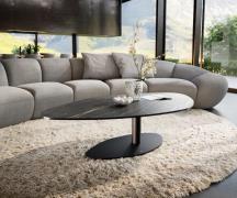 DELIFE Salontafel Edge Organisch 140x76 cm keramiek Laminam® Noir Desi...