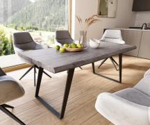 DELIFE Eettafel Edge 180x90 XL acacia platina  metaal schuin zwart  Li...