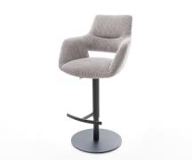 DELIFE Barstoel Yago-Flex Cord zilvergrijs Draaivoet in hoogte verstel...