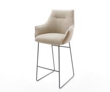 DELIFE Barstoel Alja-Flex materiaalmix microvezel Mud / bouclé Mud sle...