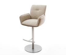 DELIFE Barstoel Nela-Flex materiaalmix Mud draaivoet in hoogte verstel...