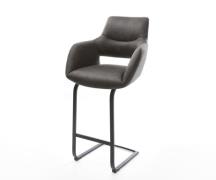 DELIFE Barstoel Yago-Flex microvezel antraciet vintage sledestoel vlak...