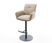 DELIFE Barstoel Nela-Flex materiaalmix Mud draaivoet in hoogte verstel...