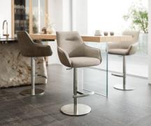 DELIFE Barstoel Alja-Flex materiaalmix microvezel modder / bouclé modd...