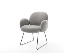 DELIFE Eetkamerstoel Nube-Flex met armleuning zachte stof met structuu...