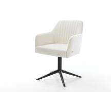 DELIFE Draaistoel Greg-Flex bouclé zacht beige kruispoot zwart 360° dr...