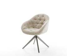 DELIFE Draaistoel Gaio-Flex geweven stof beige kruisframe breed grafie...
