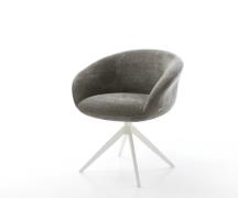 DELIFE Draaistoel Vinka-Flex met armleuning bouclé zacht mud kruisfram...