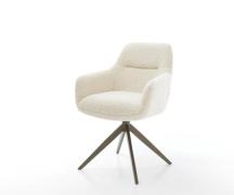 DELIFE Draaistoel Pejo-Flex teddy beige kruisframe breed afwerking met...