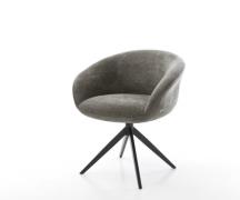 DELIFE Draaistoel Vinka-Flex met armleuning bouclé zacht mud kruisfram...