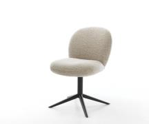 DELIFE Draaistoel Nube-Flex geweven stof beige kruispoot zwart 360° dr...