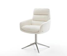 DELIFE Draaistoel Abelia-Flex met armleuning bouclé zacht beige kruisp...